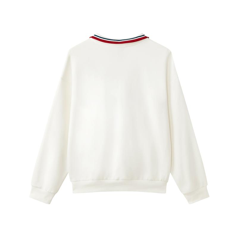 Skechers New Year Series Comfortable Warm Lightweight Soft Mock Neck Half Zip Pullover Sweatshirt Men sweatshirt Cotton-Candy-White L125M004-0074
