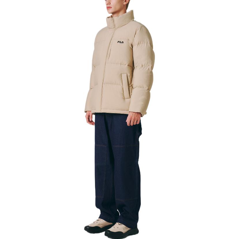FILA Down Jackets Unisex Beige Stand Collar Moderate FS2DJE4101X-BEG