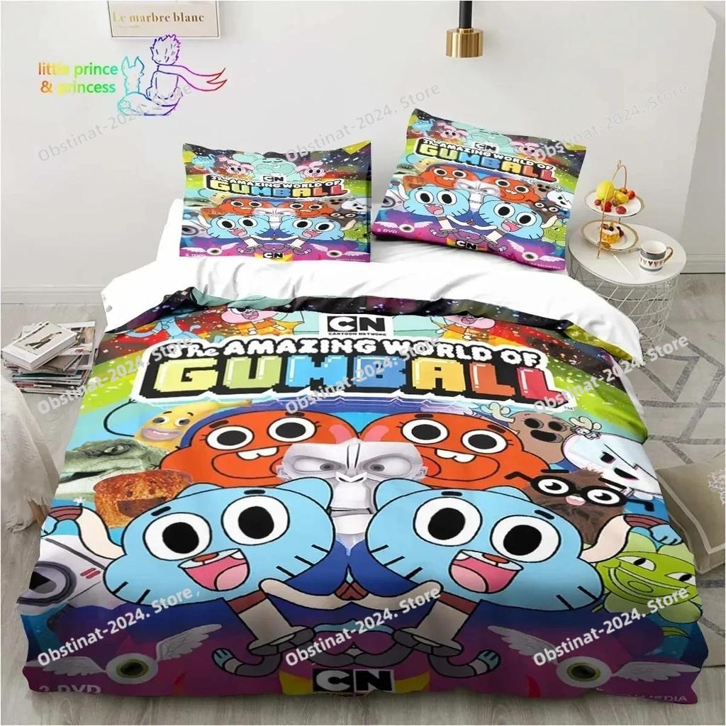 Erstaunliche Welt Gumball 3D Bettwäsche Set Bedrucktes Bettwäsche-Set Bettbezug Laken Kissenbezug Bett Weiche Deckenabdeckung Einzel Doppel Queen King Größe Geschenk