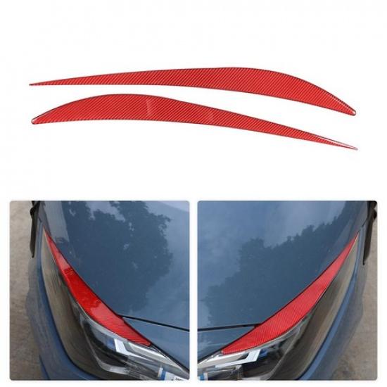 Red Carbon Fiber Front Headlight Eyebrow Trim Cover For BMW 8 series G15 19-22