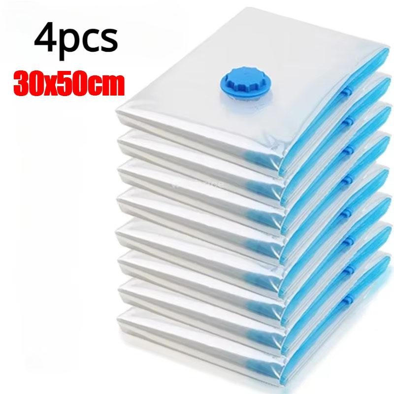 4pcs Thickened Vacuum Compression Bag, Transparent Quilt Vacuum Bag, Storage Bag, Household Clothing Storage And Sorting Bag