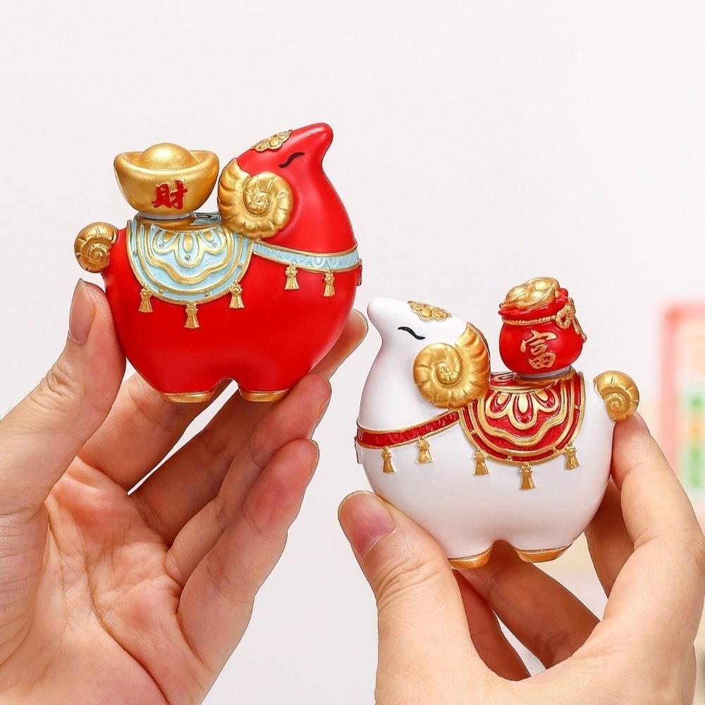 Traditional Zodiac Goat Figurine Chinese Style Lucky Sheep Decor Goat Shrine Ornament  Workstations