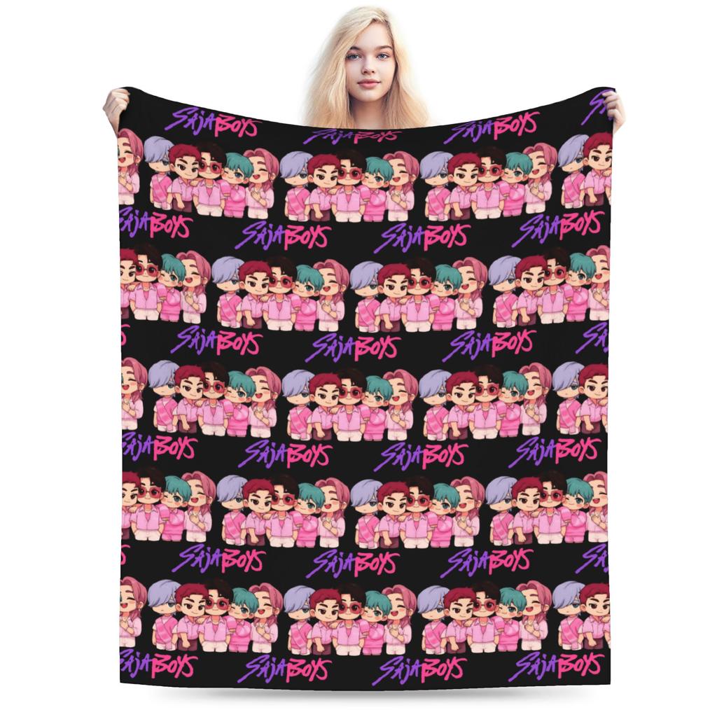 Saja Boyband Kpop Dämonenjäger Decke Weich Warm Neuheit Plüsch Überwurfdecke Für Kinder Draußen Flanell Bettdecke Bettbezug