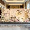 High-End Chinese-Style Engagement Banquet Decoration Set with Themed Background Wall