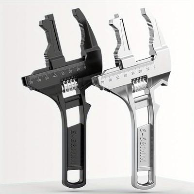 1Pc Large Opening Spanner Multifunctional Adjustable Wrench for Kitchen Bathroom Manual Operation Ergonomic Design