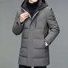 Hooded down jacket men's winter 2025 new men's mid-length middle-aged thickened warm dad outfit loose jacket