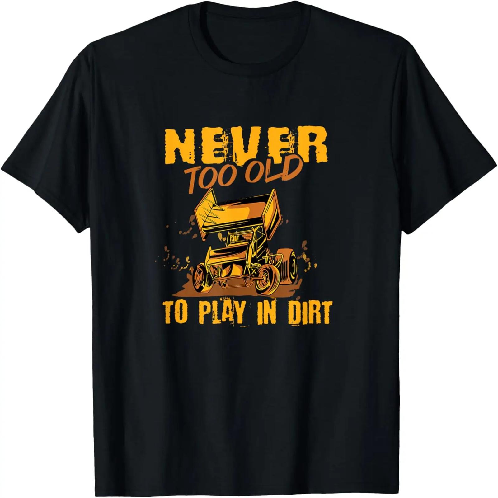 Sprint Car Dirt Track Racing Track Road _ Play In Dirt T-Shirt S чёрный