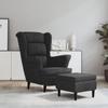Day and Night - Day and Night Dark Gray Velvet Wing Chair and Stool