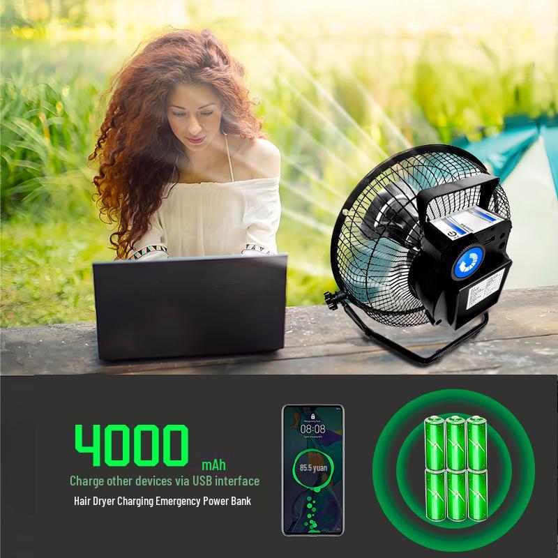 Portable Solar-Powered DC Cooling Fan for Indoor & Outdoor Use
