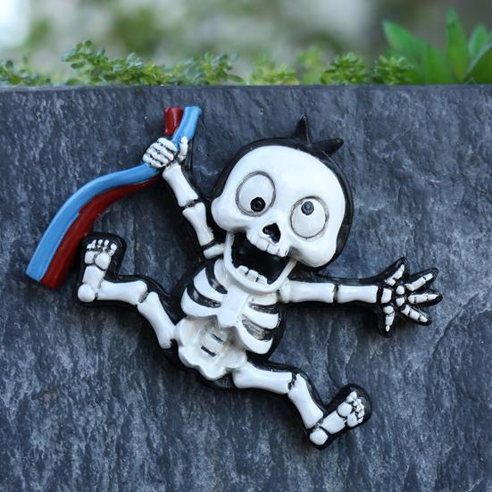 3D Skeleton Wall Decoration Electric Shock Skeleton Wall Decal Stick-On Halloween Gothic Wall Art Decor for Electric Boxes Wall Socket