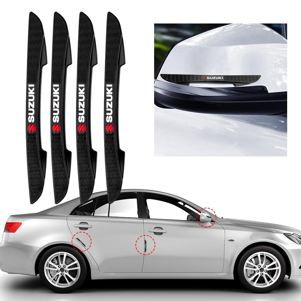 TLIN5 4pcs Rubber Car Door Edge Anti-collision Stickers Protector Strip Accessories For Suzuki Ignis Alto Grand Vitara Swift Jimny SX4