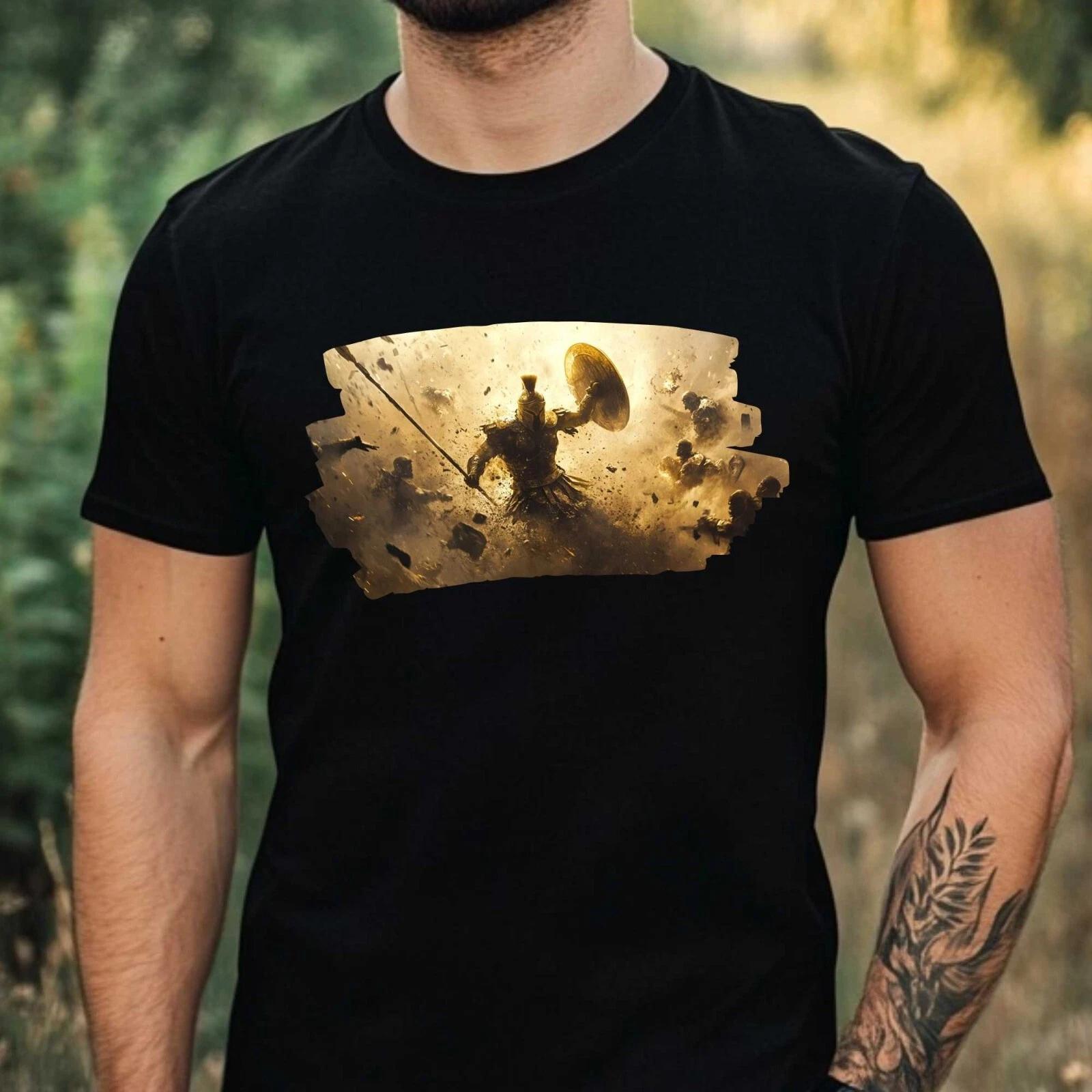 T-Shirt Herren Spartanischer Krieger Motiv Baumwolle Größe XS bis 5XL XXXXL
