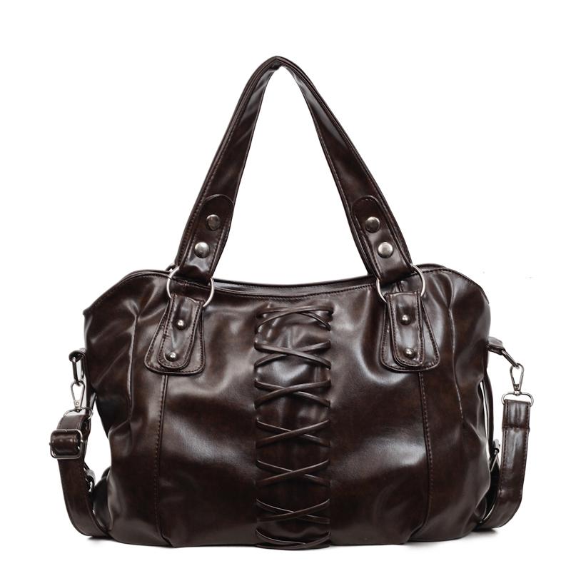 Женская минималистичная сумочка, Вместительная сумка через плечо, Винтажная сумочка, Женская сумочка, Модная повседневная сумка через плечо 38*14*24cm кофейный