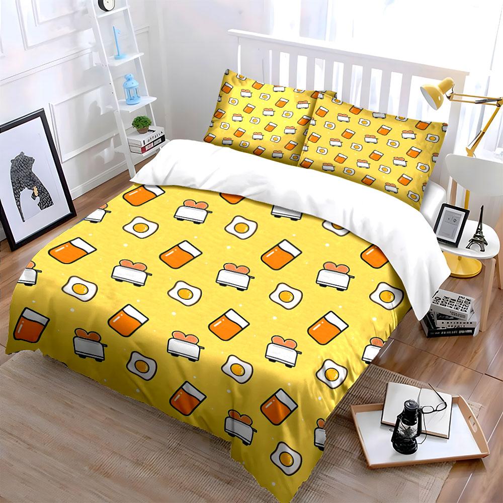 "Sunny Breakfast Vibes" Bedding Sets Duvet Covers Pillowcases(1* Duvet Cover 2* Pillowcases Without Duvet Insert)
