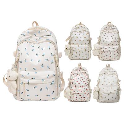 Floral School Backpack for Teen Girls Women Laptop Backpack College Bookbags Middle School Travel Work Commuter Back Pack