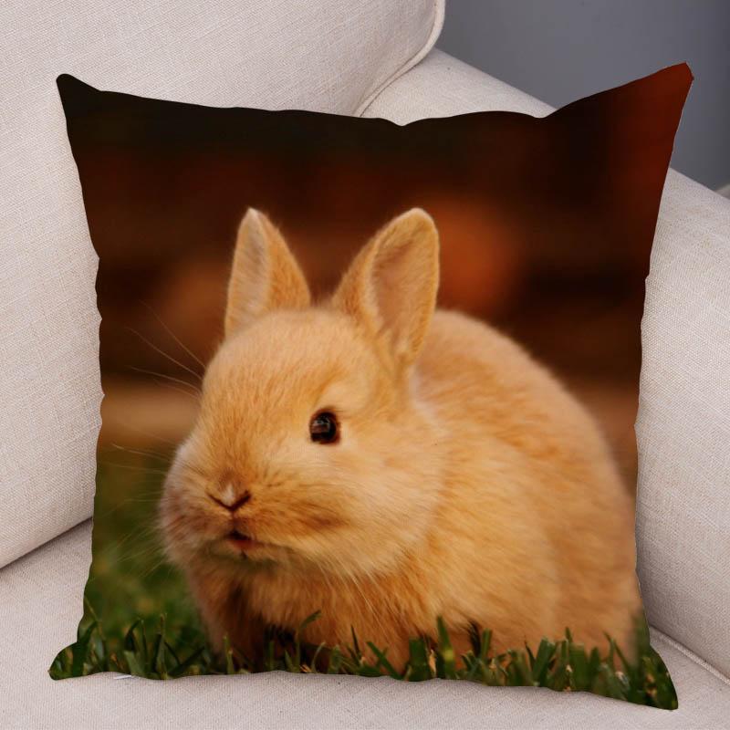 Pillowcase Sofa Car Home Decoration Pet Animal  Cute Rabbit  Cushion Cover