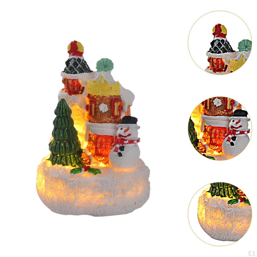 Weihnachten Leuchtendes Haus Winterszene Gebäude Desktop Ornament Feiertag für Wohnen