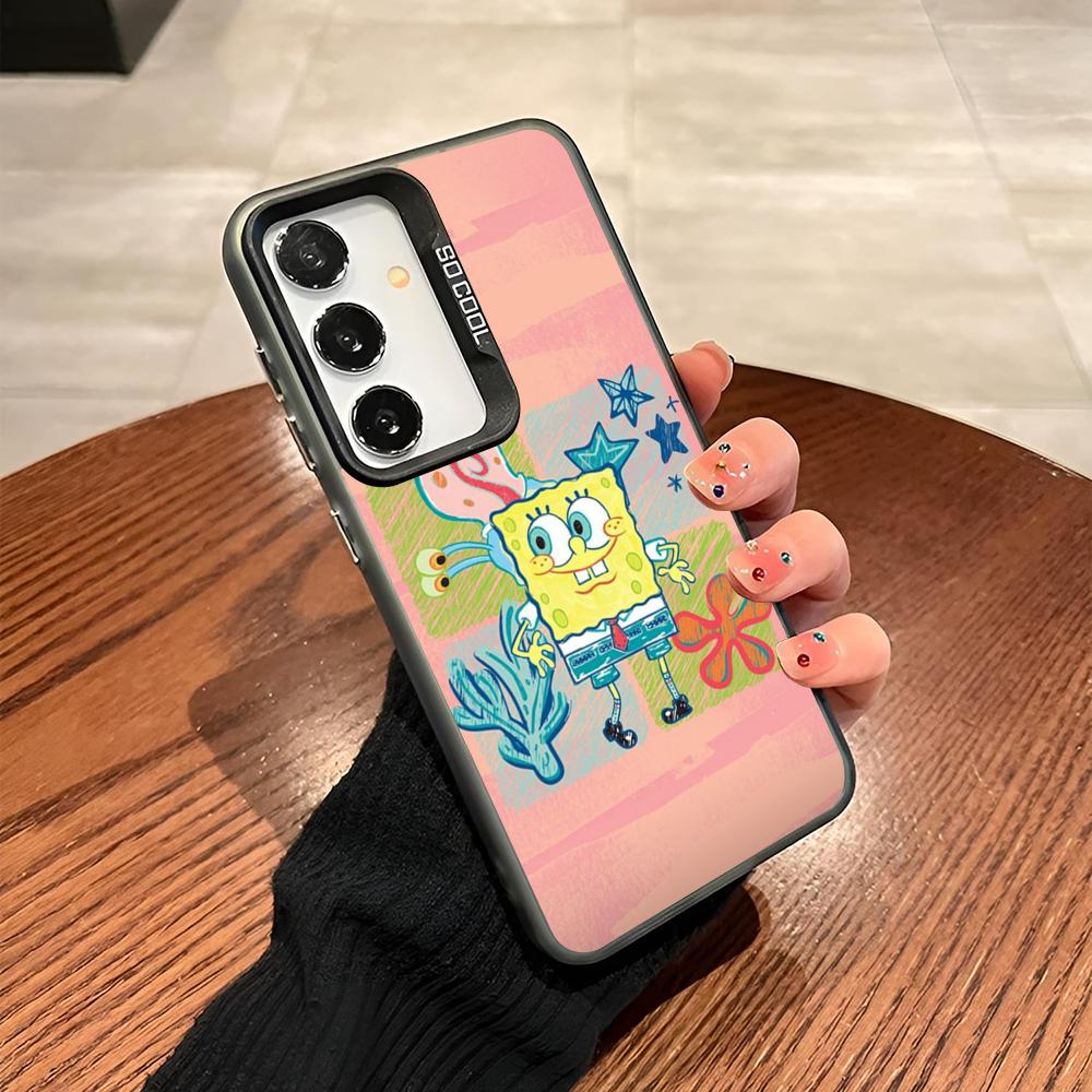 S-SpongeBobs P-Patrick Star Phone Case For Samsung Galaxy S24 S23 S22 S21 S20 Note20 Ultra Plus Fe Colored Silver Cover