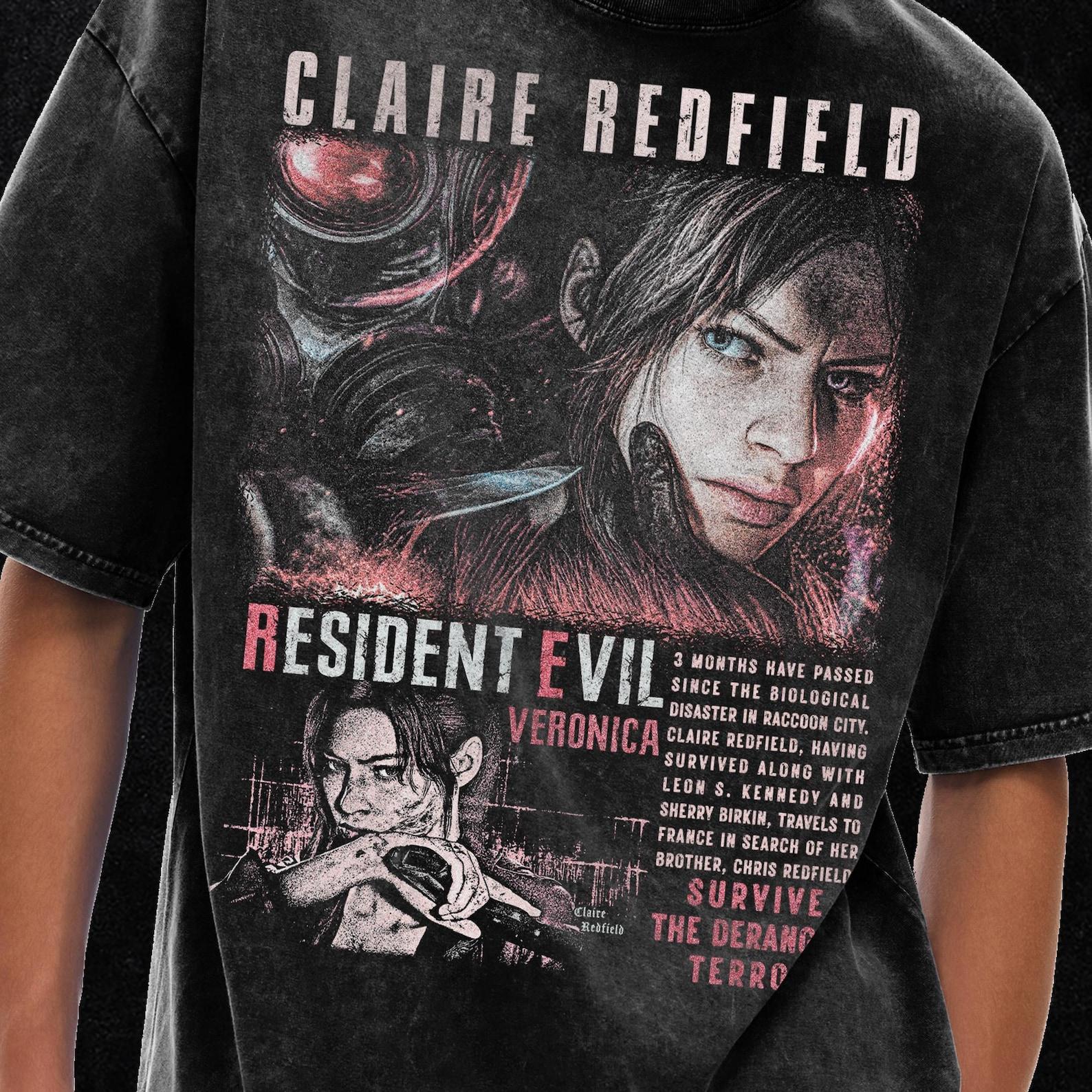 Resident Evil Veronica Vintage T-Shirt, Resident Evil T-Shirt, Resident Evil Biohazard, Acid Wash Oversize T-Shirt, Grunge & Goth Streetwear M