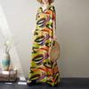 Women's V-Neck Floral Skinny Literary Vintage Vacation Long Dresses