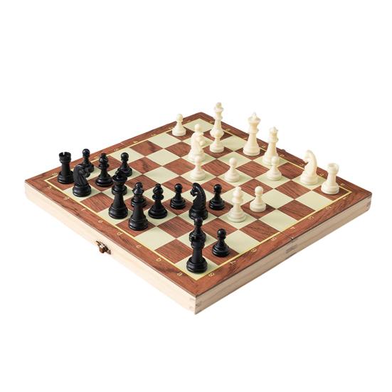 2-In-1 Magnetic Chess Game Wooden Foldable Chess Board Pieces Storage Box Portable Kids Adults Classic Strategy Chess Game
