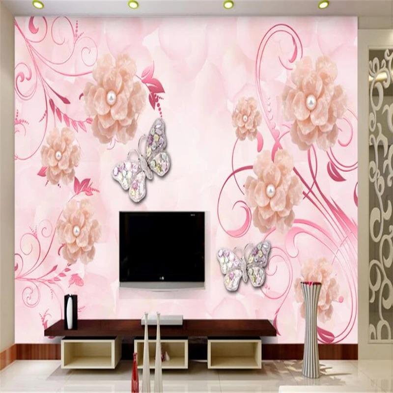 Wallpaper For Walls Modern Flower Wallpaper Butterfly Love Flower Wall Murals Bedroom Living Room Background Wall Paper