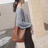2024 Women's Korean Fashion Large Capacity Shopping Bucket Bag - Shoulder & Crossbody
