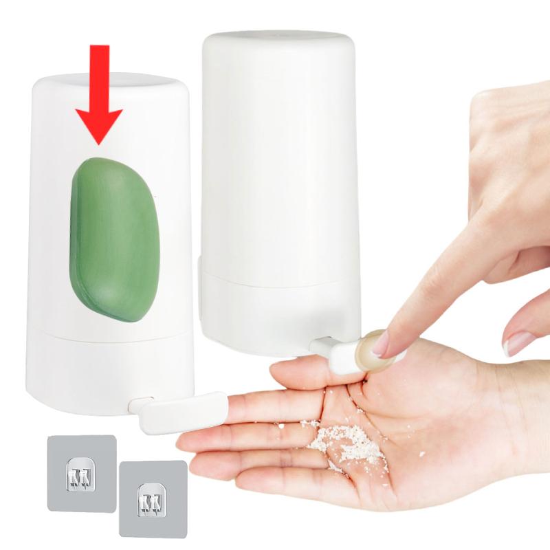 Seifenschleifer für Stückseife Ohne Bohren Wasserdichter Seifenspender Manueller Seifenschredder für Badezimmer Küche Hotel Reisen 1/2er Pack