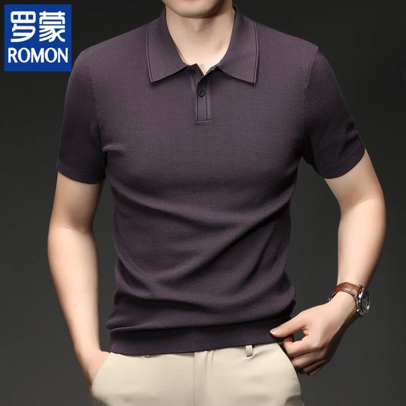 ROMON Herren Sommer Business Casual Kurzarm Poloshirt