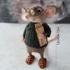 1pcs Handmade Felt Mouse Ornament with Glasses Newspaper DIY Christmas Tree Decor and Year-Round Home Accent Felt Craft