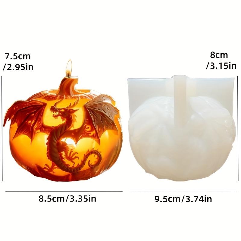 Pumpkin Shape Dragon Relief Candle Silicone Mold Wings Dragons Pumpkin Candle Mould Resin Plaster Molds Halloween Gift