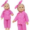 2x 18 Inch Doll Outfits Dots Shirts + Pants + Headband Lovely Pajamas Fashion Clothes for 45cm Doll Accessories Girl Cute Toy