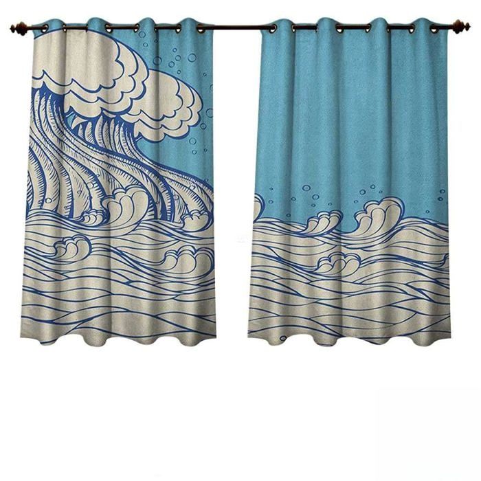 Rideaux D'extérieur - Anshesix - Étanche - Chêne Vert - Coucher De Soleil - Couleur 15