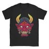 Hannya Mask  T Shirts for Men 100 Cotton Vintage TShirt O Neck  Tee Shirt Short Sleeve Clothes Plus Size