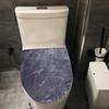 Toilet Seat Cover Ultra Plush Elastic Band Non-Slip Solid Color Toilet Lid Cover Comfortable Washable Bathroom Toilet Accessory