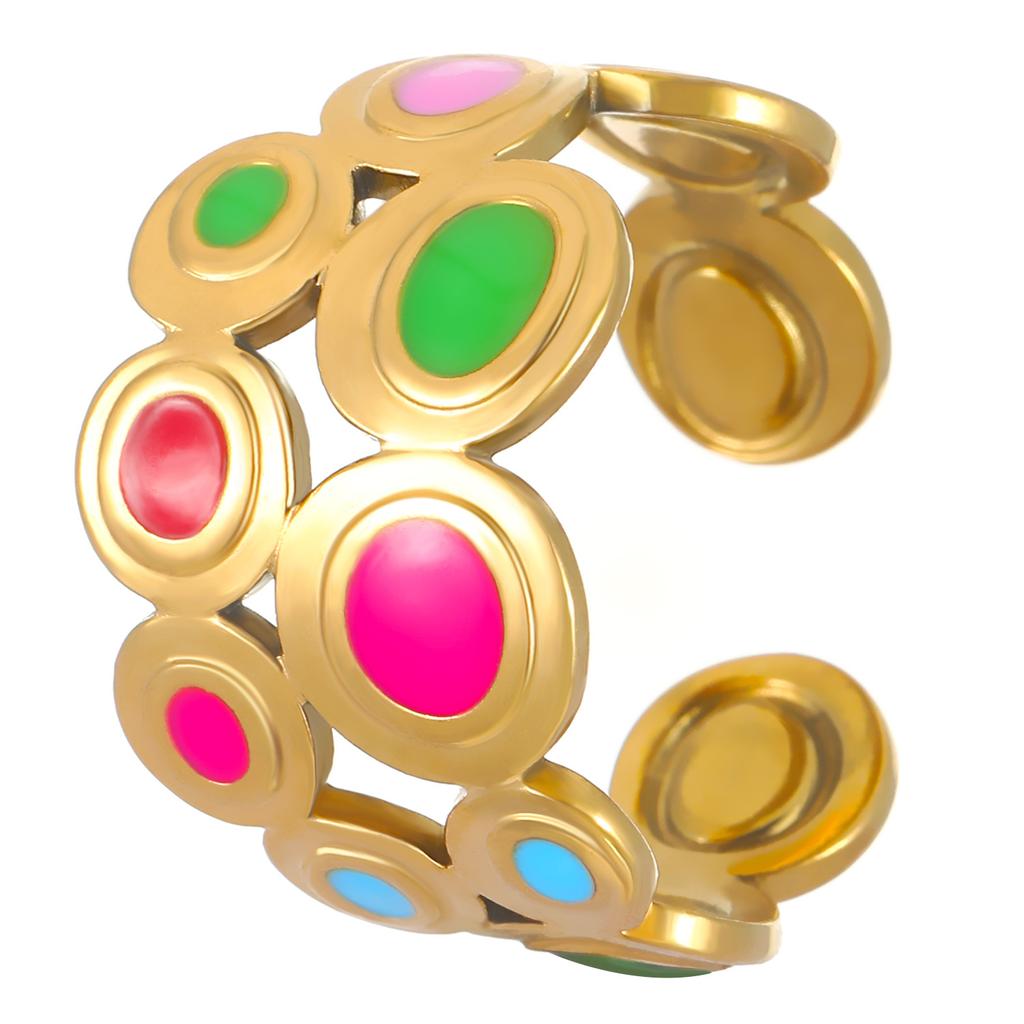 2026 ins stainless steel ring opening does not fade 18K gold-plated niche design sense simple and versatile ring women