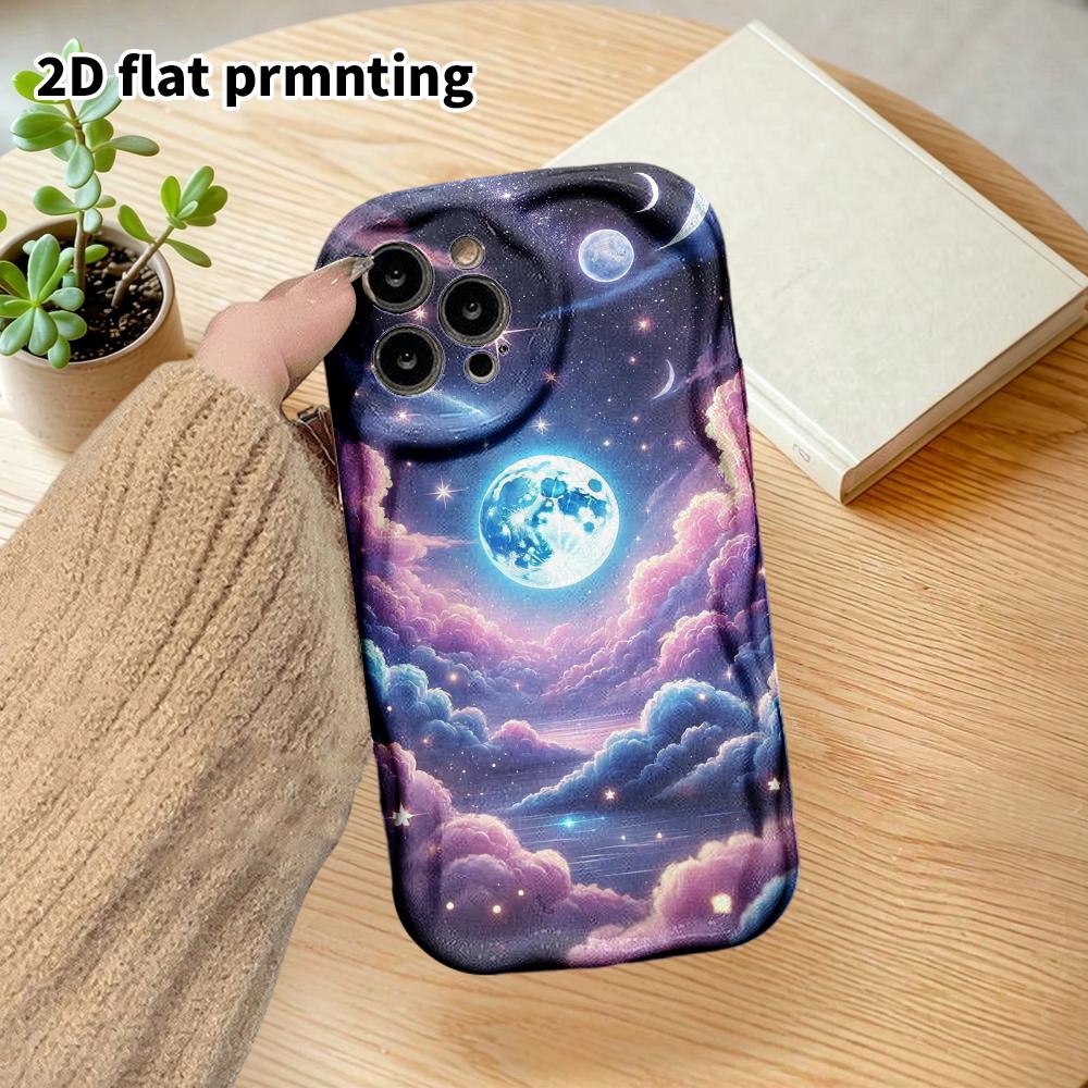 Phone Case: 2D Flat Design Suitable for iPhone 18 17 16 15 14 13 Pro, Couple Style, Galaxy Clouds, Christmas and Halloween Gifts