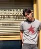 AMOU Two Star Ringer T-Shirts Gray