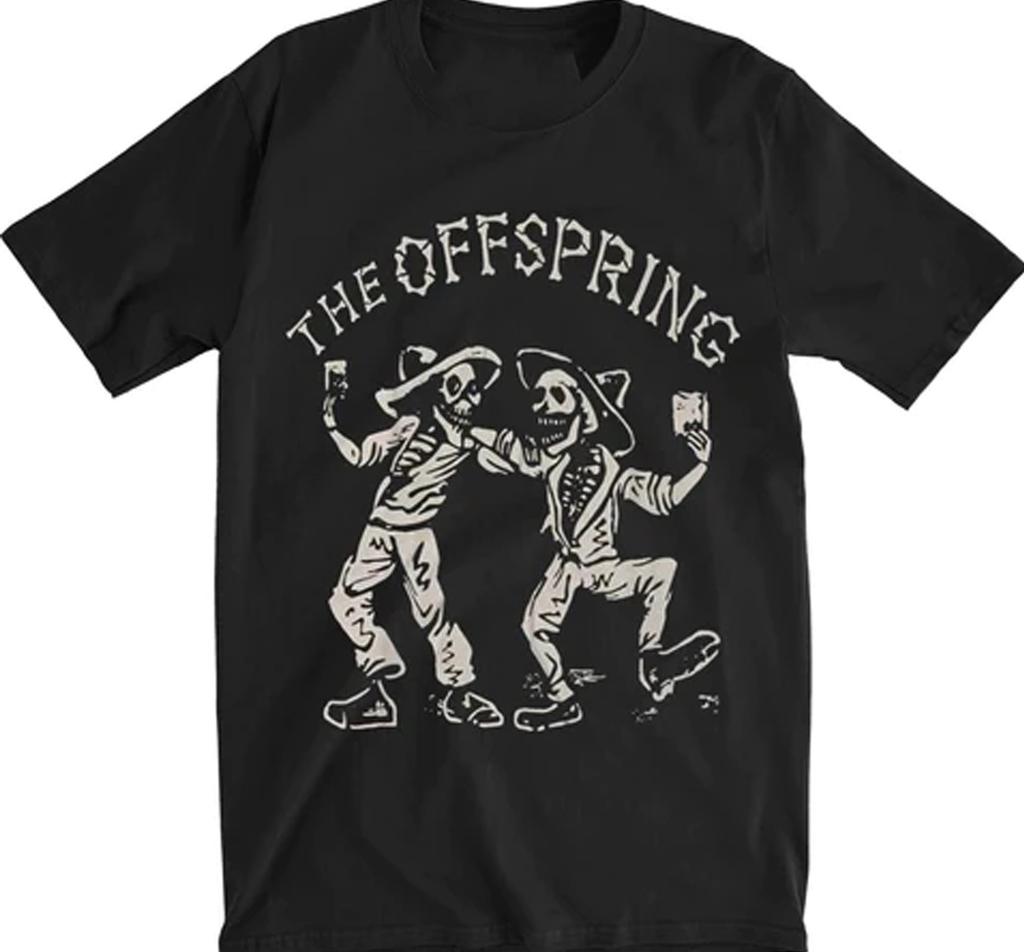 Hot New The Offspring Band Skeleton Tshirt Black Short Sleeve All Sizes 36