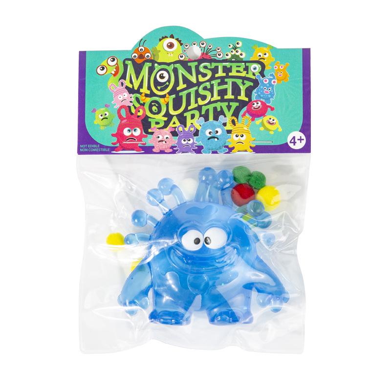 

Мантозный Монстр Антистресс: Супермягкая игрушка из ТПЭ с медленным отскоком и прозрачным золотым порошком для снятия стресса Small Monster