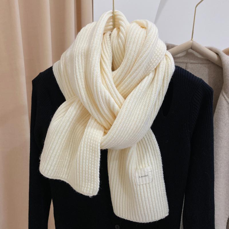 New Red Arctic Fleece Knitted Scarf Men's and Women's Winter Christmas Student Couple Thickened Wool Scarf Korean