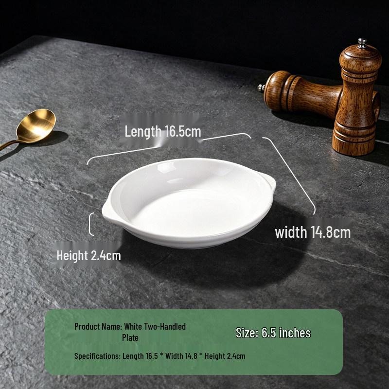 Melamine Round Two-Eared Plate: Imitation Porcelain Deep Dish for Restaurants and Hotels