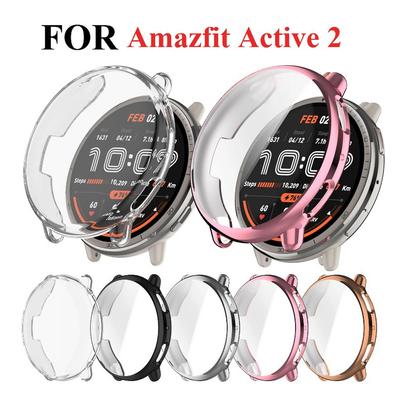 Plating TPU Full Case Cover for Amazfit Active2 Smart Watch Strap Protective Soft Bumper Case Huami Accessoriess