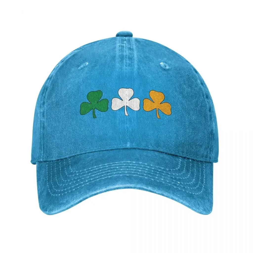 Ireland Shamrock Flag Unisex Baseball Caps St Patricks Day Distressed Washed Hats Cap Vintage  Running Golf Gift Snapback Hat