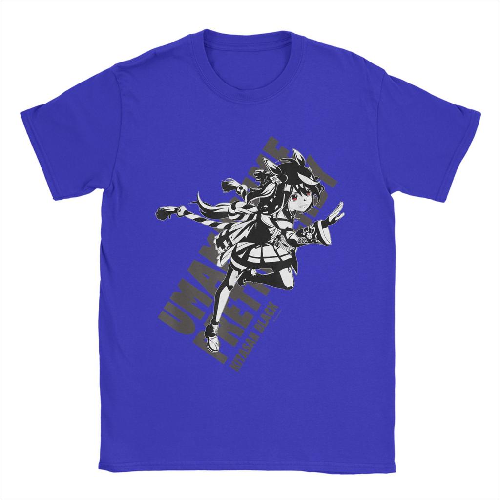 Umamusume Pretty Derby Kitasan Black Baumwoll-T-Shirt für Herren Sommer Lustige T-Shirts Rundhals Trendy Cooles T-Shirt Übergroße Oberteile