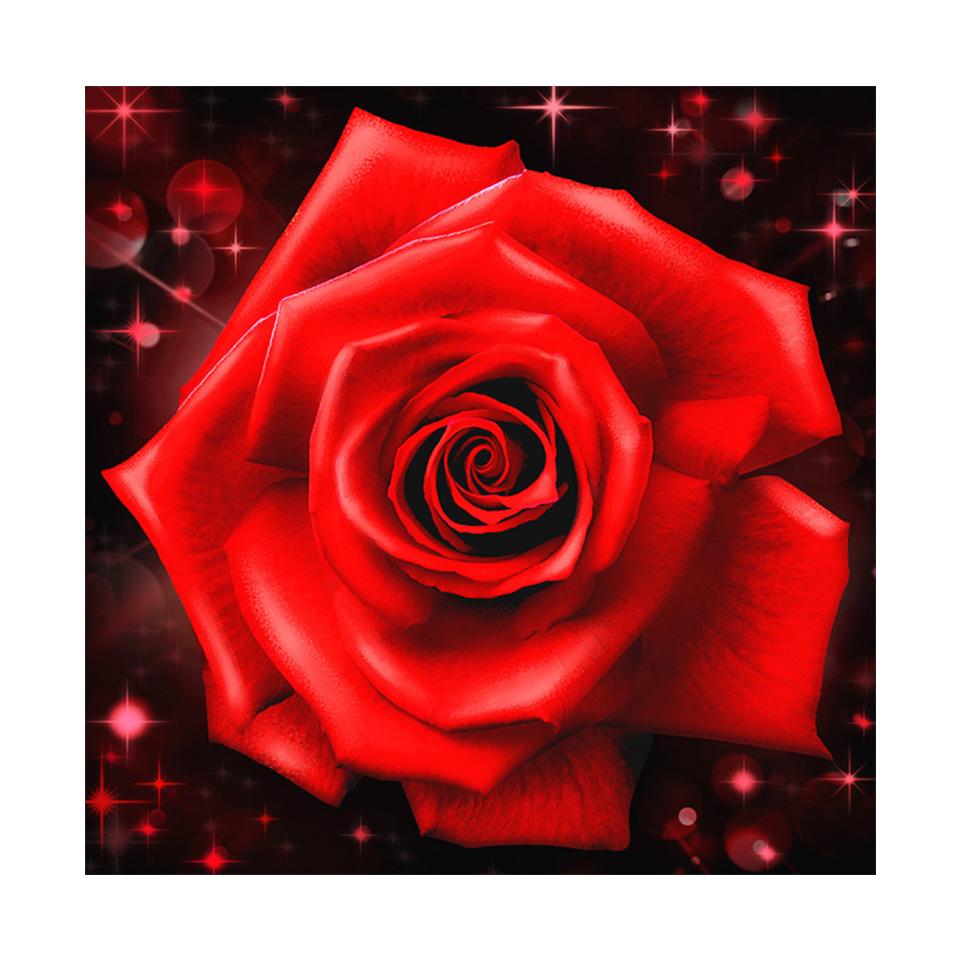 5D DIY Diamond Painting Flower Rhinestone Picture Rose Cross Stitch Kit Diamond Embroidery Round Mosaic Home Decoration