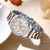 Elegant Ladies Watches Chronograph Dials Fashion Business Quartz Watch for Women Stainless Steel Band