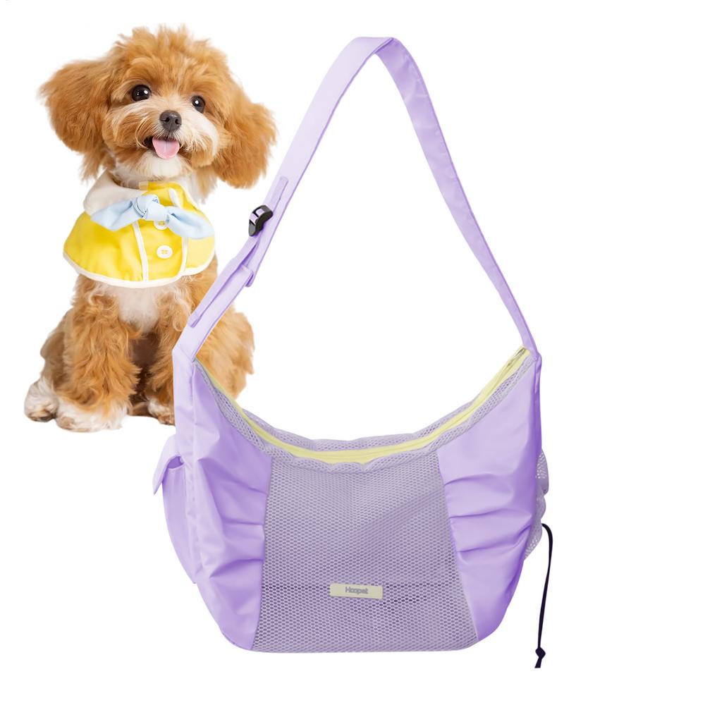 

Сумка-переноска для котів, велика сумка-слінг із верхньою блискавкою, сумка-переноска для котів з вентиляційною сіткою для велосипеда, літака, піших прогулянок, автомобіля, до 14 кг фіолетовий