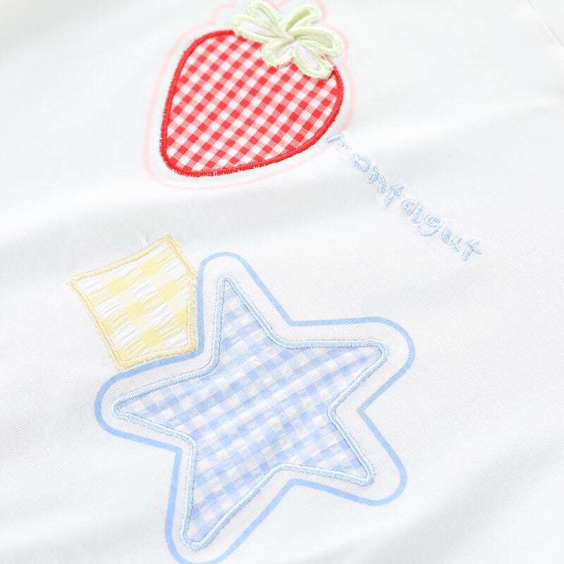 Girls' Strawberry Star T-Shirt & Pink Plaid Pants Set