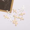 Gold-Plated Mini Stainless Steel Cross Charm Bracelet for DIY Jewelry